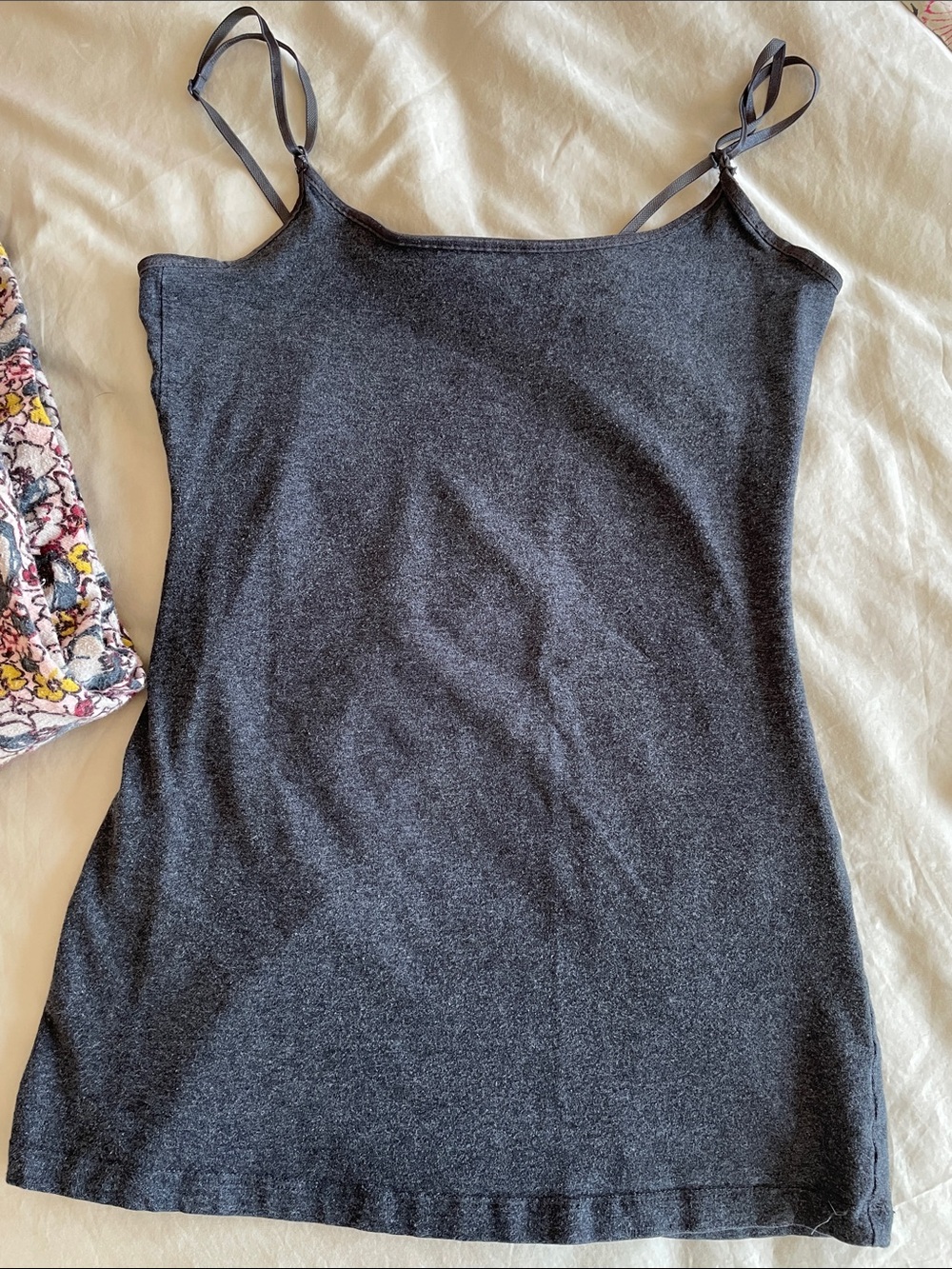 M. Zenana Outfitters Versatile Charcoal Gray Stretch Cami